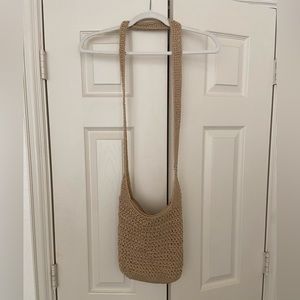 The Sak Tan Crochet Knit Crossbody Purse Boho Festival Hippie Beachy